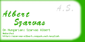 albert szarvas business card